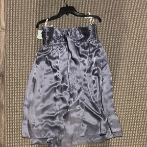 Tocca Shimmering Silver Strapless Dress